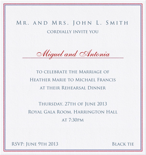 Paper color classic Party Invitation Card with colorful border.