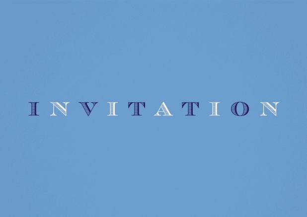 Invitation card with different color letters.