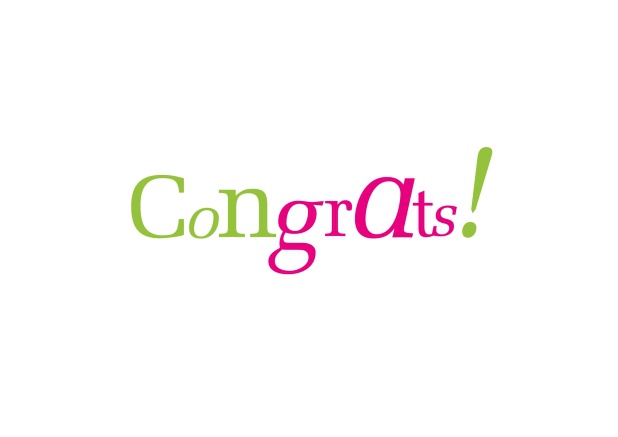 Online White greeting card with the label "congrats!".