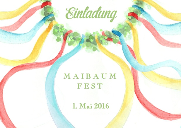 Online Invitation card with classic May Tree colors