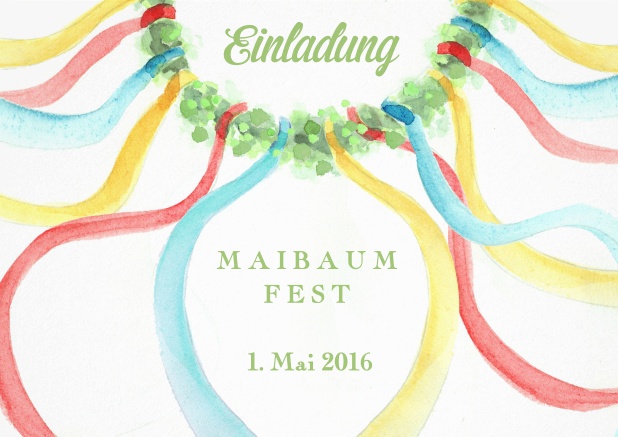 Invitation card with classic May Tree colors