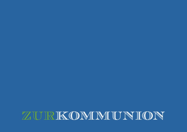 Online Einladungskarte zur Kommunion Blau.