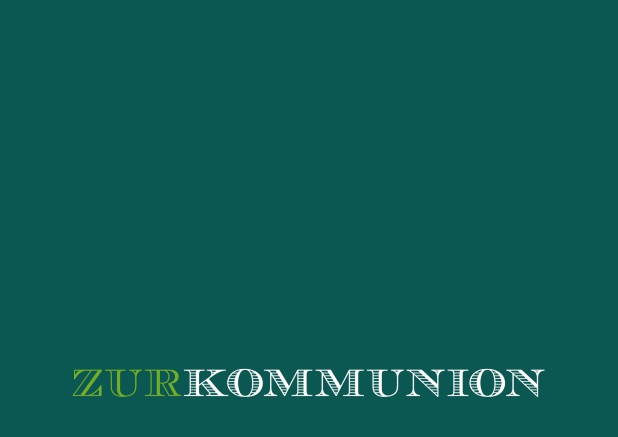Online Einladungskarte zur Kommunion Grün.