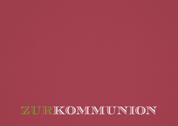 Einladungskarte zur Kommunion Rot.