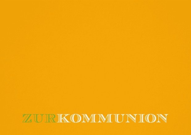 Einladungskarte zur Kommunion Gelb.