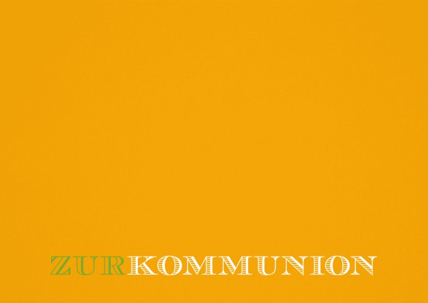 zur Kommunion - Gelb - Kommunion Einladungskarte zur Kommunion Gelb.