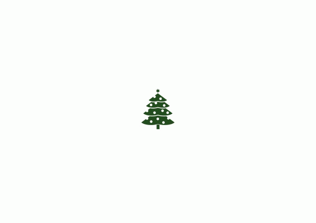 Animierte Weihnachtskarte mit hübschem Weihnachtsbaum, dessen Lichter und Stern angehen.