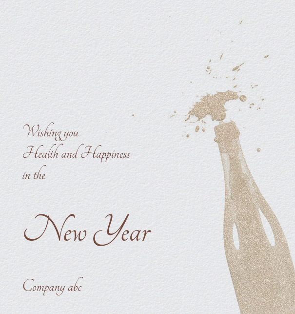 Animated Greeting card with popping champagne bottle.