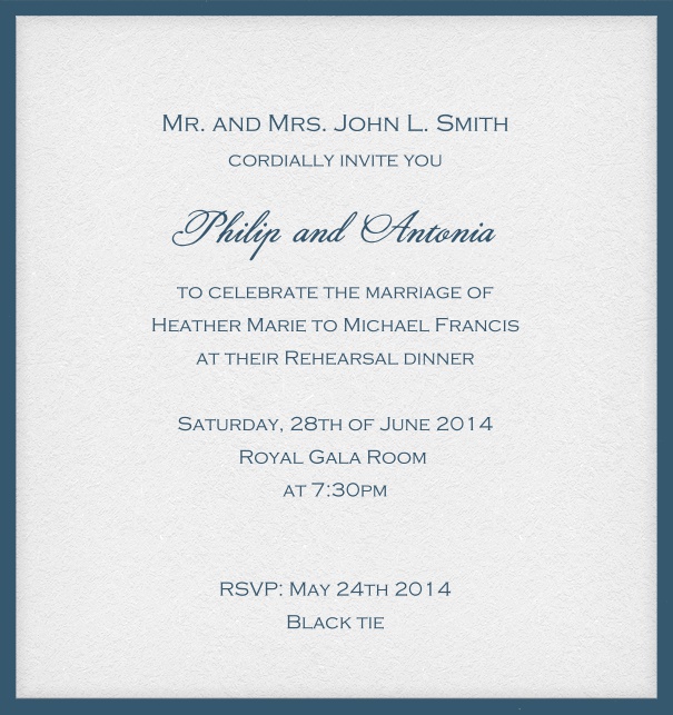 Online invitation card with customizable frame and text.