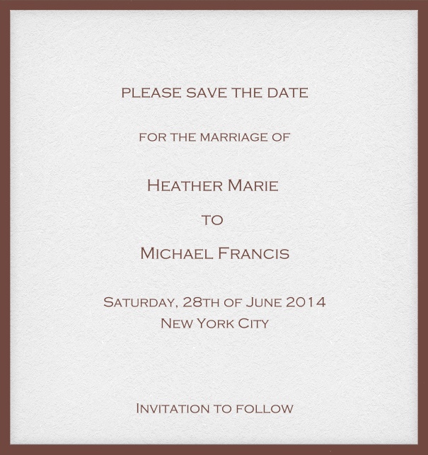 Online save the date card with customizable frame and text. Gold.
