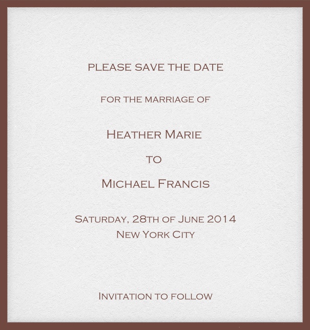 Online Save the Date Karte mit anpassbarem Rahmen und Text. Gold.