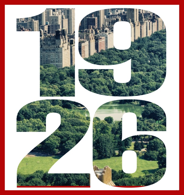 Online Einladungskarte mit ausgeschnittener 1926 für eigenes Foto Rot.