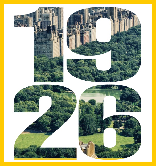 Online Einladungskarte mit ausgeschnittener 1926 für eigenes Foto Gelb.