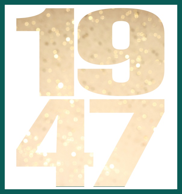 Large Online Invitation card with cut out 1947 Green.