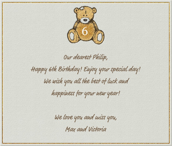 Kids Birthday Card with Happy Birthday Bear.