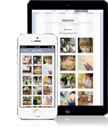 Online wedding reply page example showing the photo page Online wedding reply page example showing the photo page