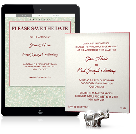 Online wedding save the date matching a planned paper invitation Online wedding save the date matching a planned paper invitation