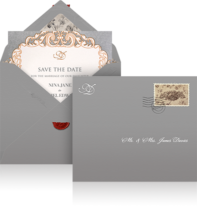 Online Save the date Beispiel zur Hochzeit.