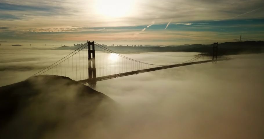Video of Golden Gate Bridge in the fog