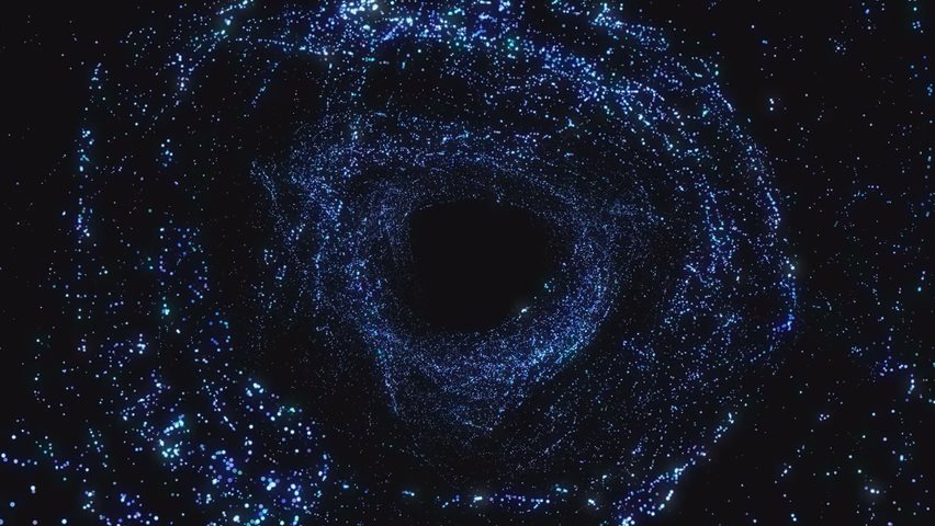 Video von Partikeln, die sich im Tunnel formieren