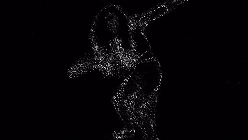 Video of pixel figures dancing