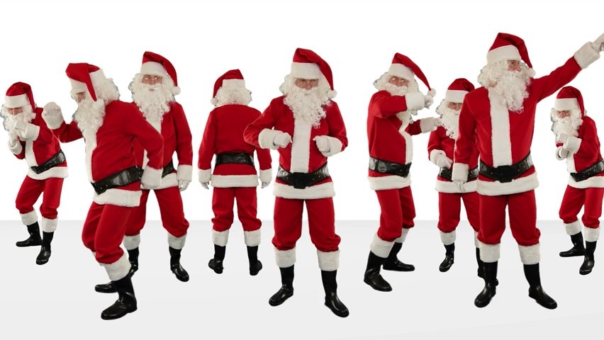Video of amusing dancing Santas