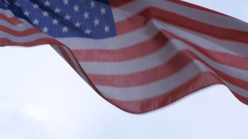 Video of the American flag waving in the wind