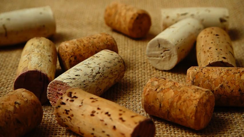 Video of wine corks falling