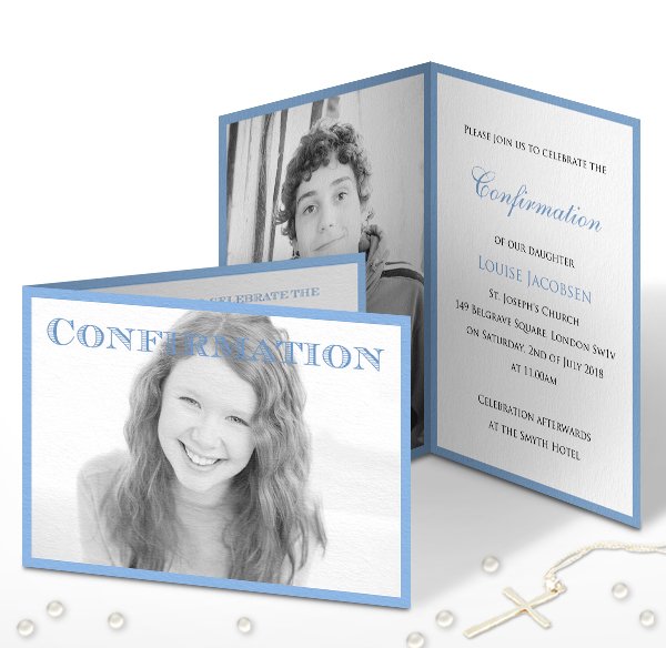 Invitations de confirmation et de communion en ligne et sur papier