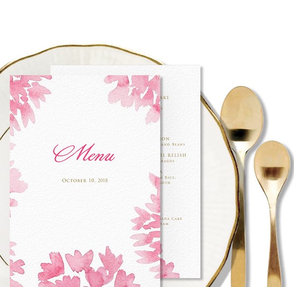 Paper products for your event like menu and table cards