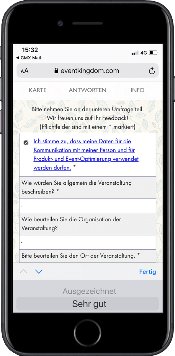 Umfrage Beispiel auf iPhone