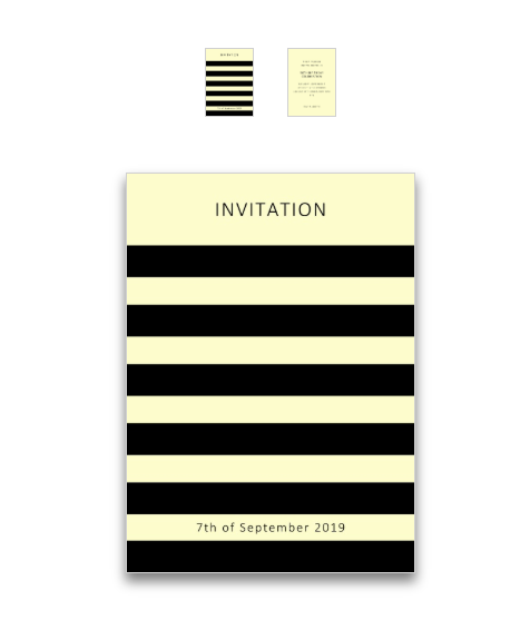 excellent invitation card designed like a wasp and in the color of your choice.